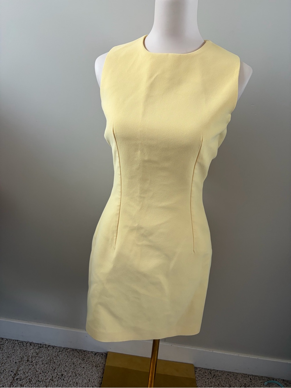Zara butter Yellow Sheath Dress - Classic Tailored Silhouette